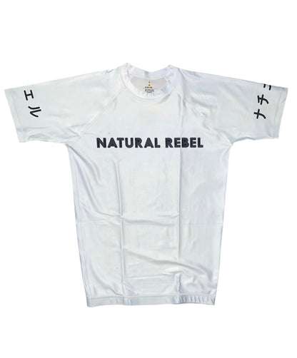 White belt-short sleeve rashguard