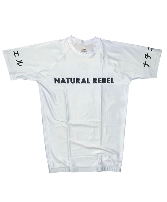 White belt-short sleeve rashguard
